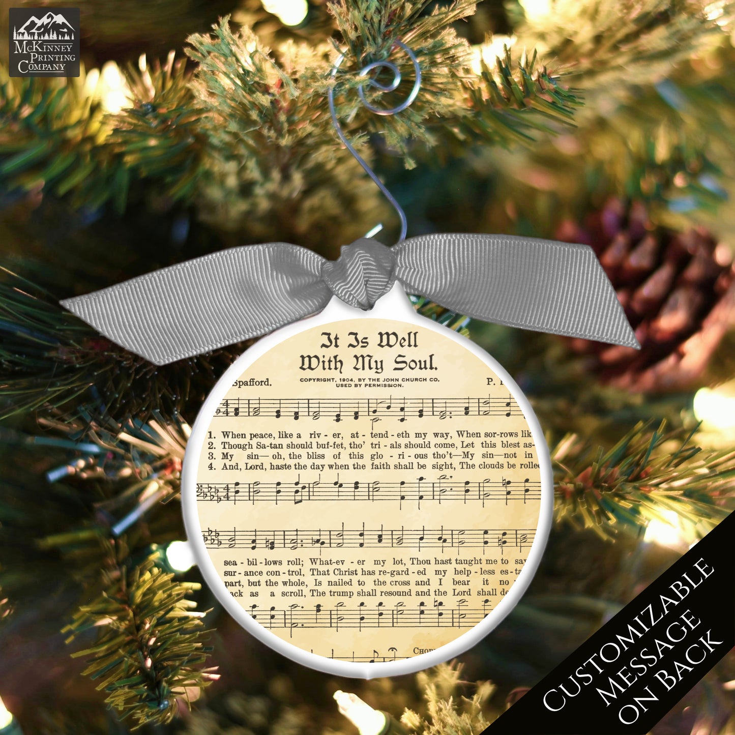 It Is Well With My Soul - Christmas Ornament, Church, Hymn, Music