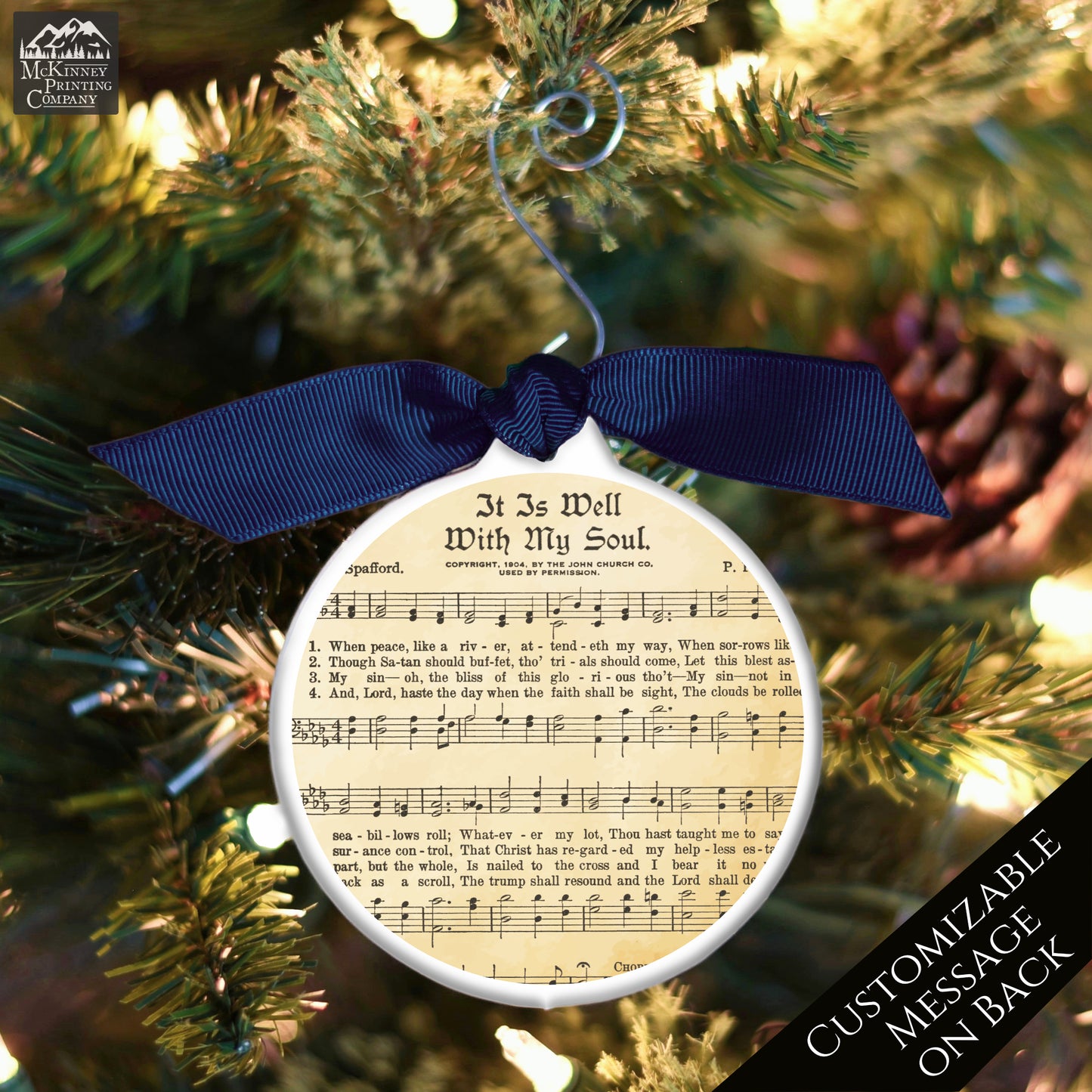 It Is Well With My Soul - Christmas Ornament, Church, Hymn, Music