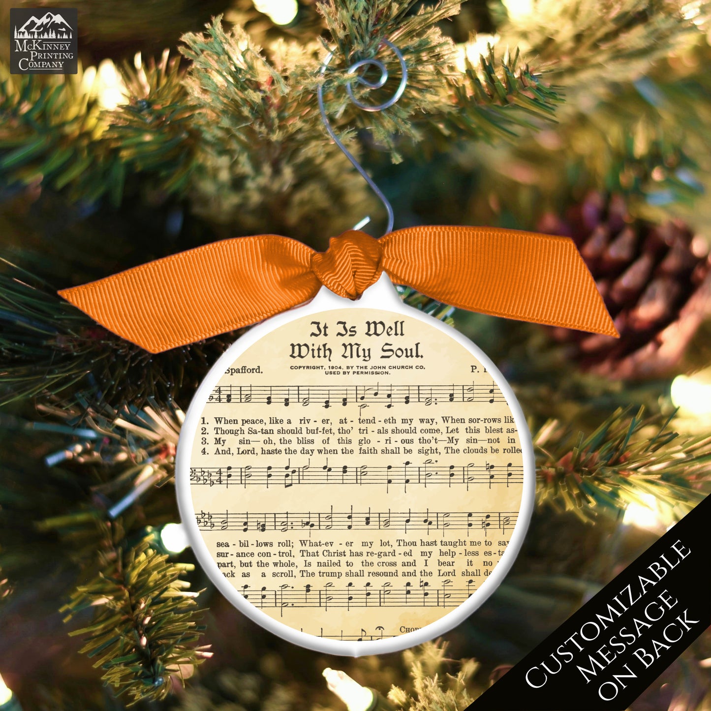 It Is Well With My Soul - Christmas Ornament, Church, Hymn, Music