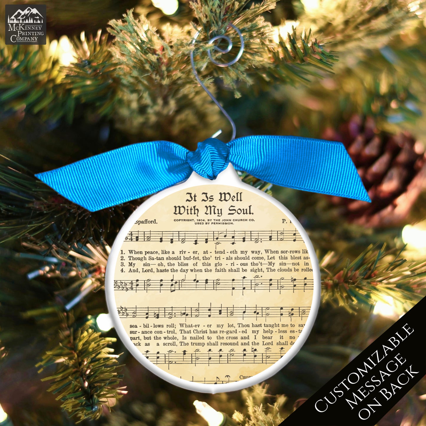 It Is Well With My Soul - Christmas Ornament, Church, Hymn, Music