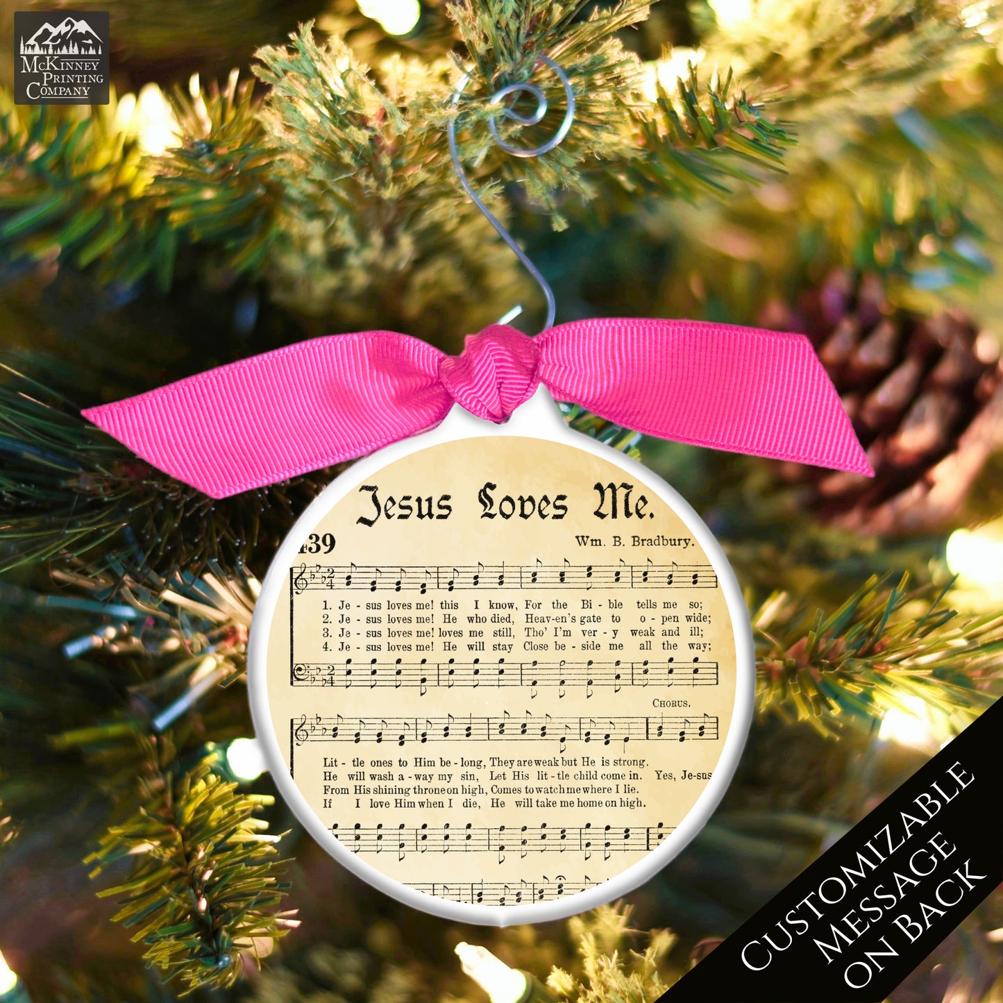 Jesus Loves Me - Christmas Ornament, Church, Hymn, Vintage Sheet Music