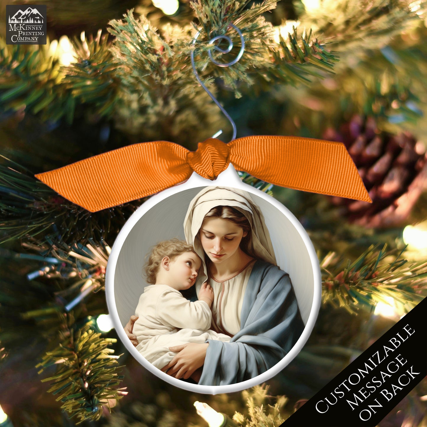 Nativity Ornament - Christmas, Manger, Baby Jesus, Mary, Painting, Art