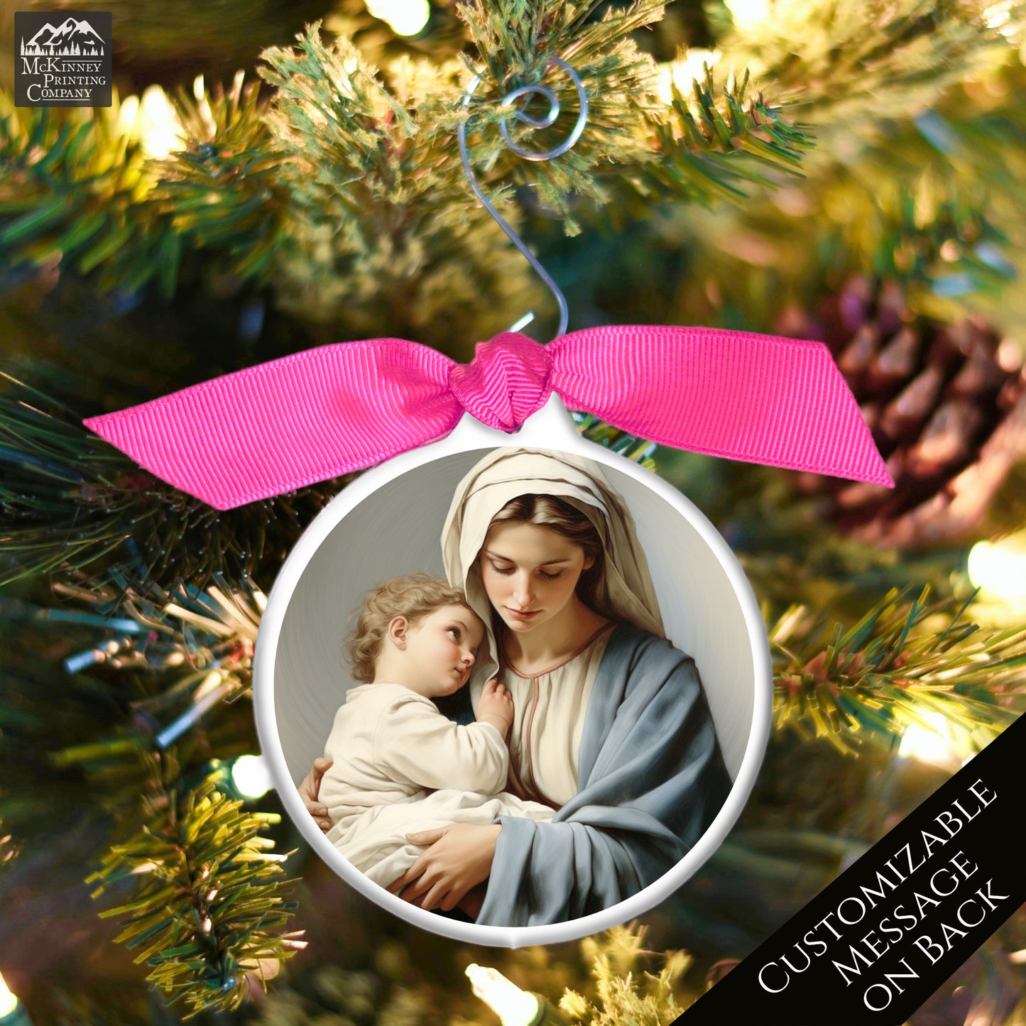 Nativity Ornament - Christmas, Manger, Baby Jesus, Mary, Painting, Art