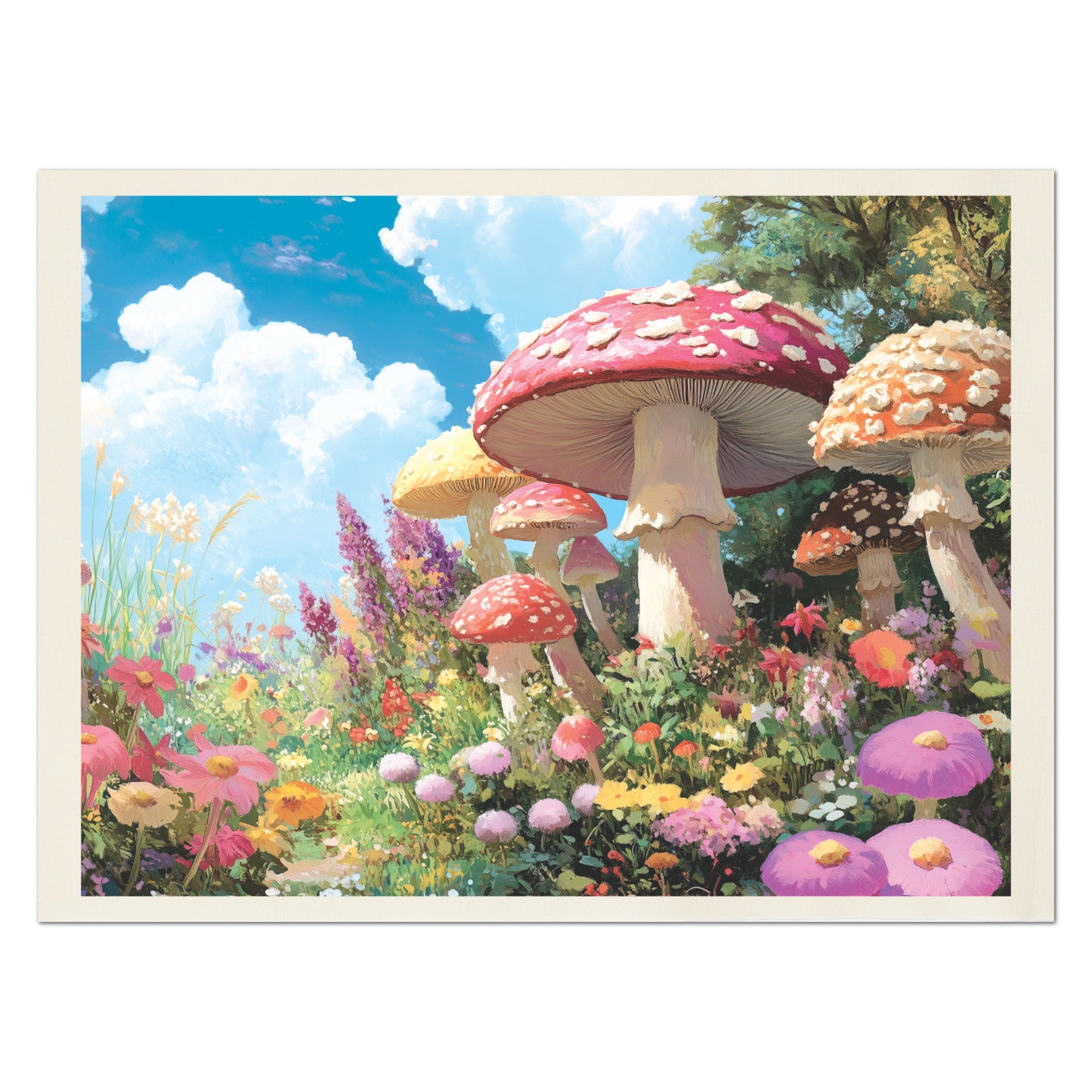 Mushroom Fabric - Painting, Watercolor, Floral, Craft, Tapestry, Large Print, Block Print Fabric, Cotton, Quilting, Wall Art, Quilt