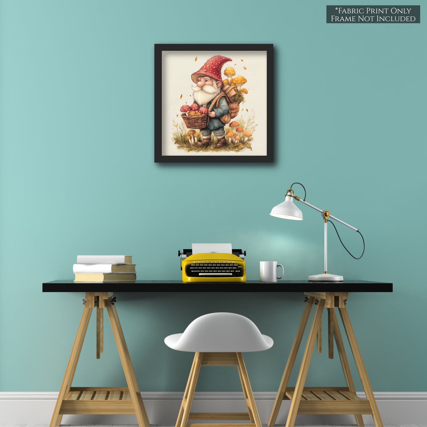 Mushroom Fabric - Gnome Fabric, Fall Fabric Panels, Fungi, Cute, Troll, Fantasy, Quilt Block, Cotton, Quilting