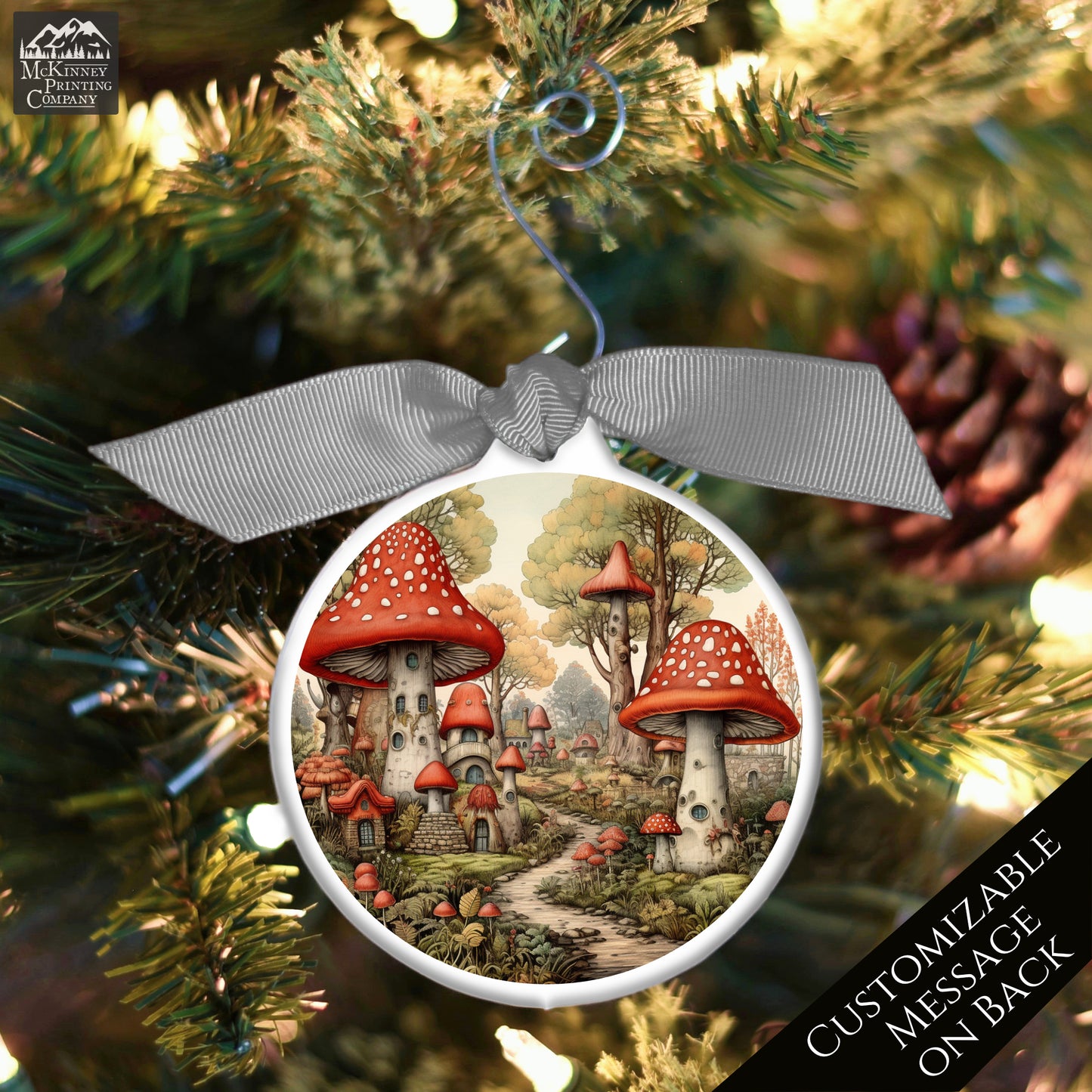 Mushroom Ornament - Custom Christmas Gift, Fantasy, Personalized