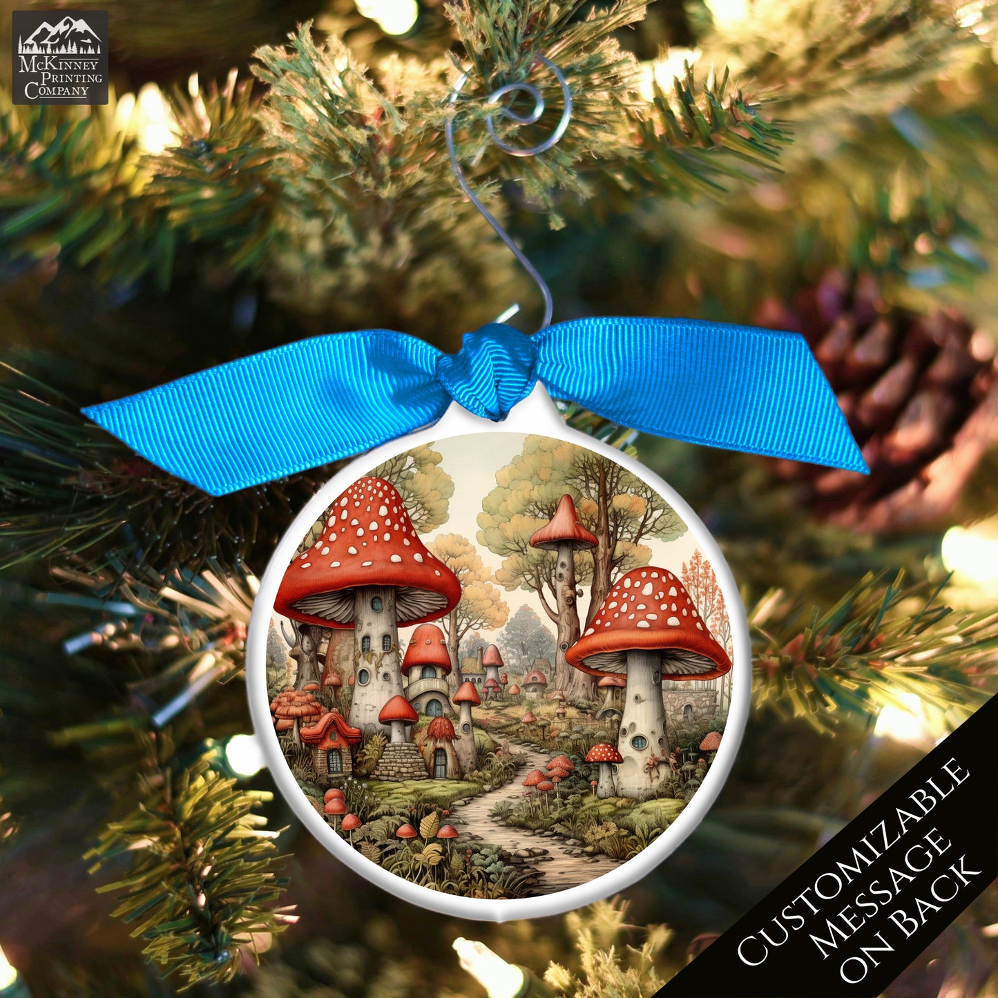Mushroom Ornament - Custom Christmas Gift, Fantasy, Personalized
