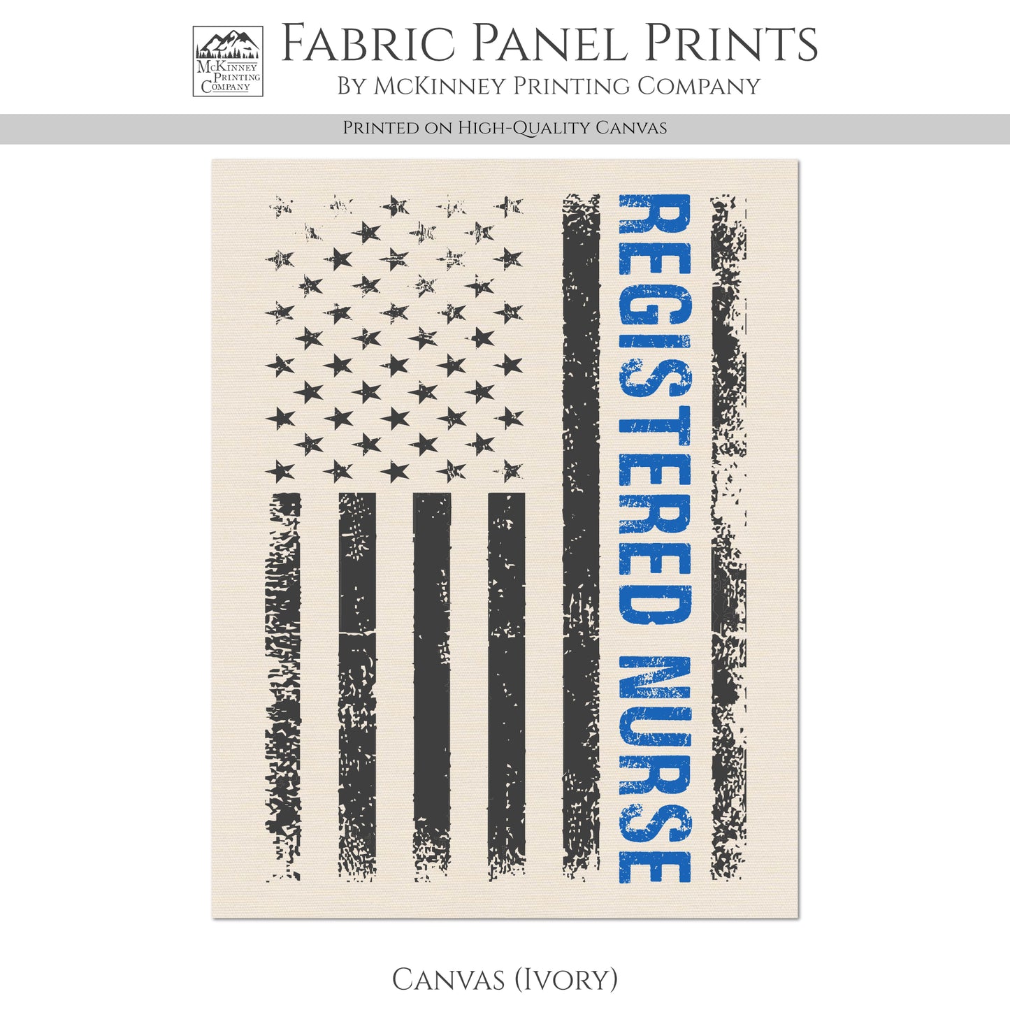 Registered Nurse - Fabric, RN, Retired, Veteran Gift, Military, Flag, Memorial, VA, Quilting, Crafts
