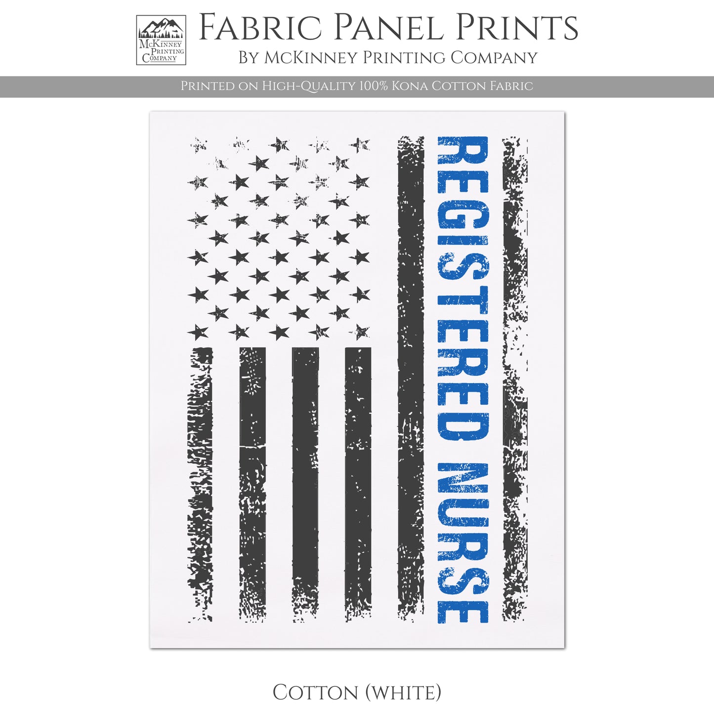 Registered Nurse - Fabric, RN, Retired, Veteran Gift, Military, Flag, Memorial, VA, Quilting, Crafts
