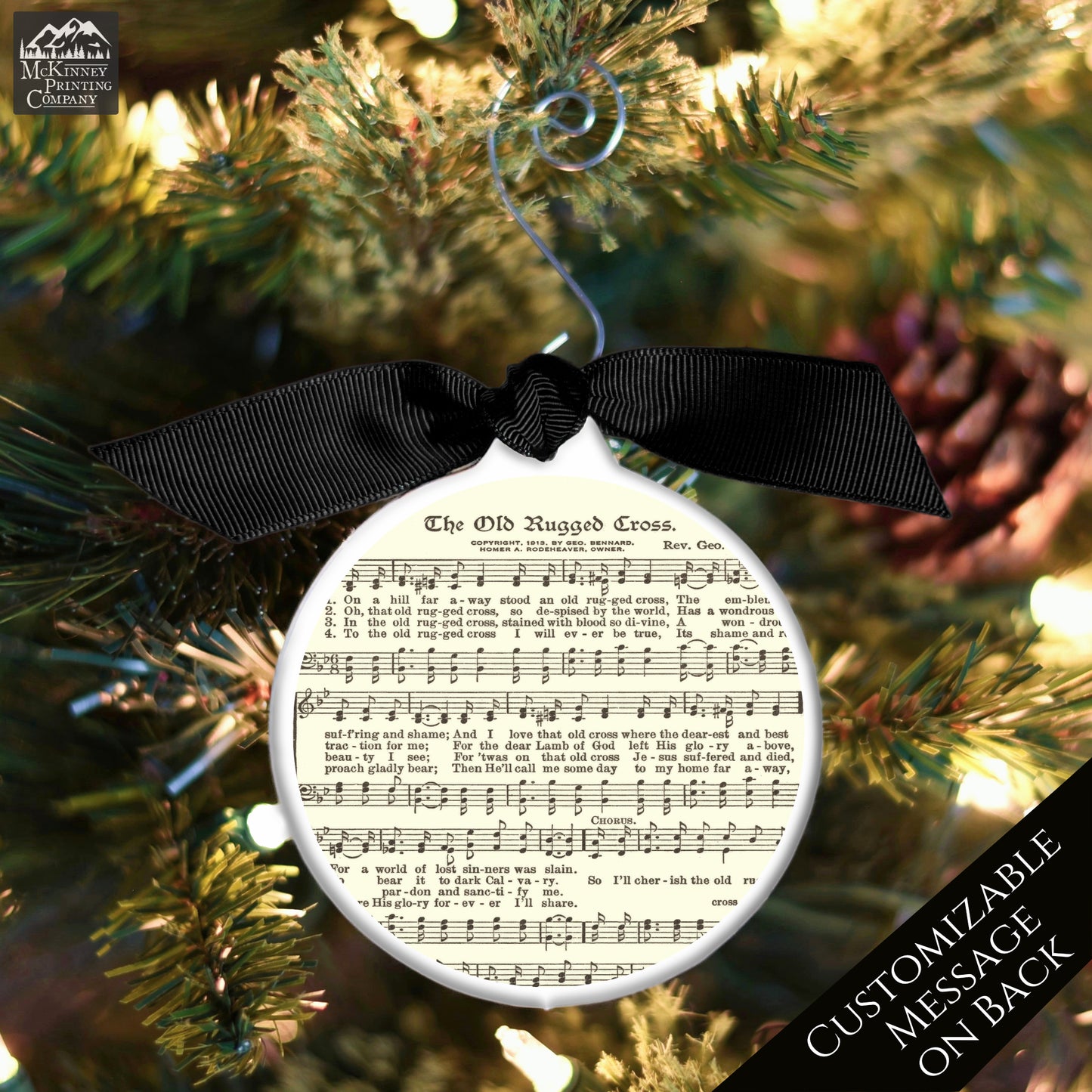 Old Rugged Cross - Christmas Ornament, Lyrics, Vintage Sheet Music