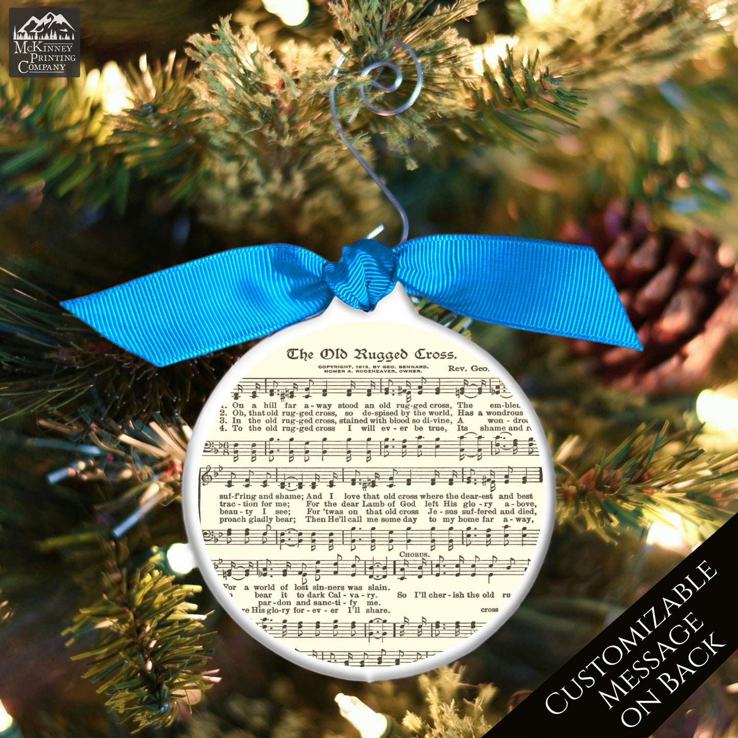 Old Rugged Cross - Christmas Ornament, Lyrics, Vintage Sheet Music