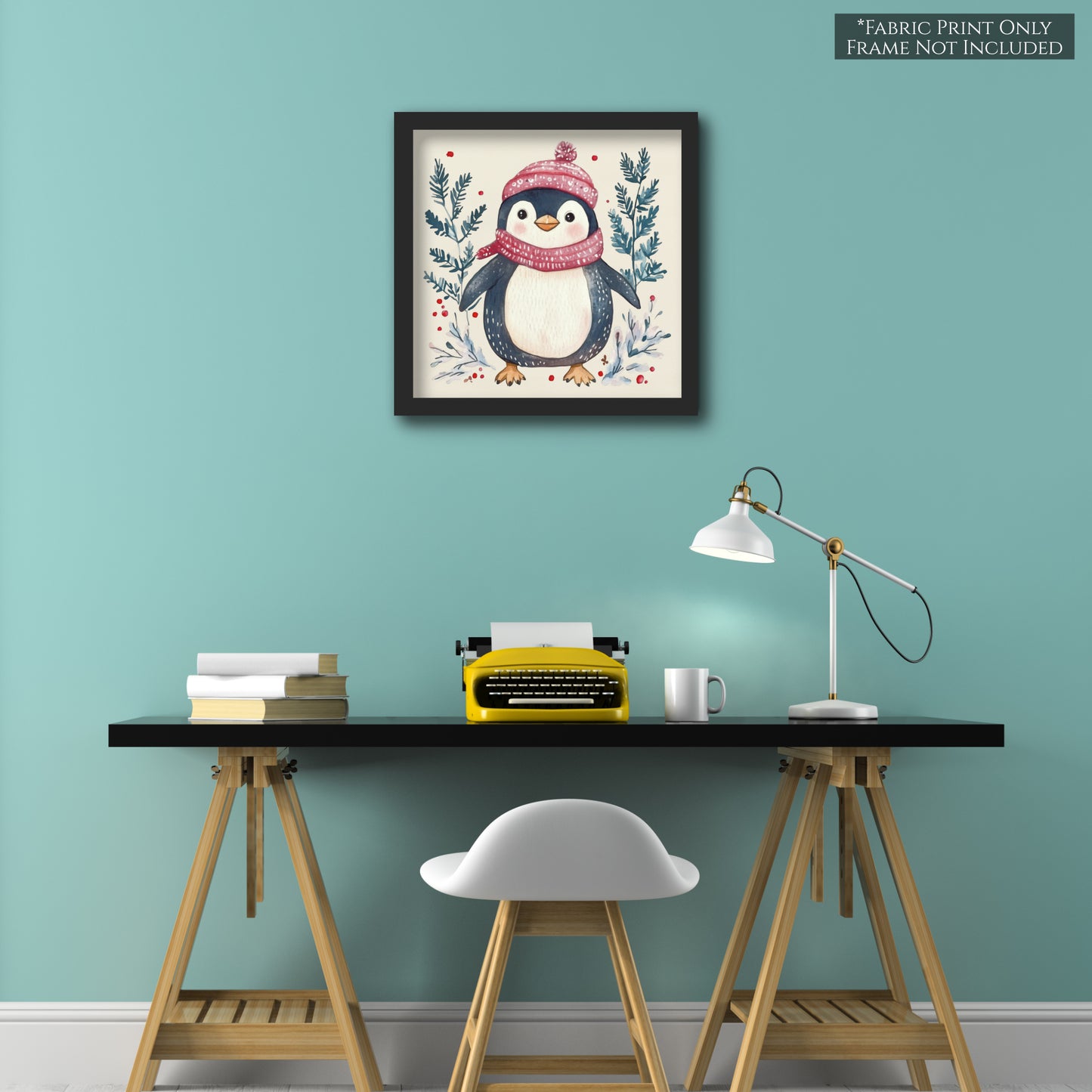 Penguin Fabric - Christmas Fabric Panel, Cotton, Baby Fabric, Animal, Decor, Wall Art, Large Print, Block Print, Cotton, Quilting, Quilt, Sewing