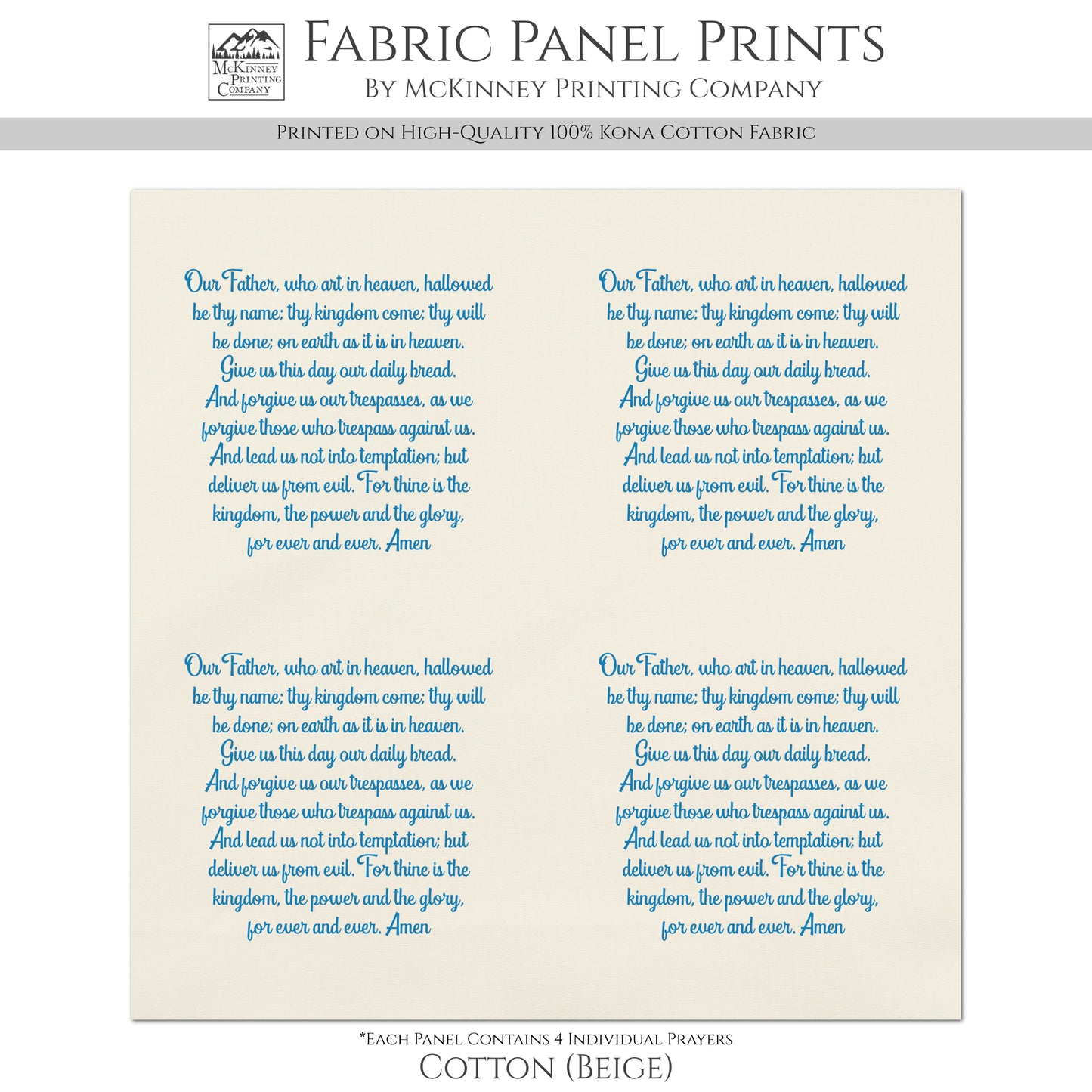 Pocket Prayer Quilt - Our Father, The Lord's Prayer, Memory Pillow Patch, Christian Gift, Fabric Tag