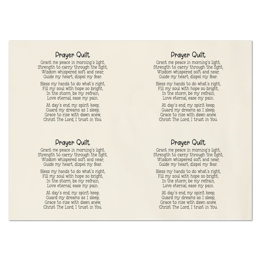 Pocket Prayer - Fabric Panel, Memory Pillow Patch, Christian Gift, Quilt, Tag, Christian, Inspirational