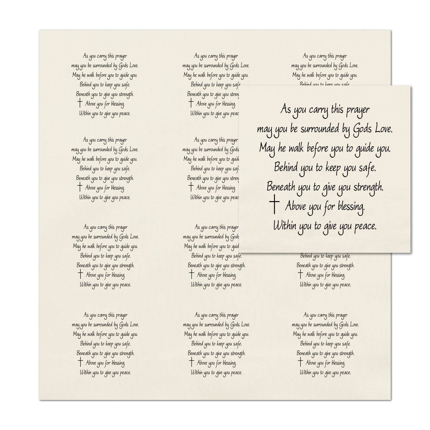 Pocket Prayer - Fabric Panel, Memory Pillow, Patch, Prayer Quilt, Christian Gift, Quilting, Tag, Religious, Inspirational
