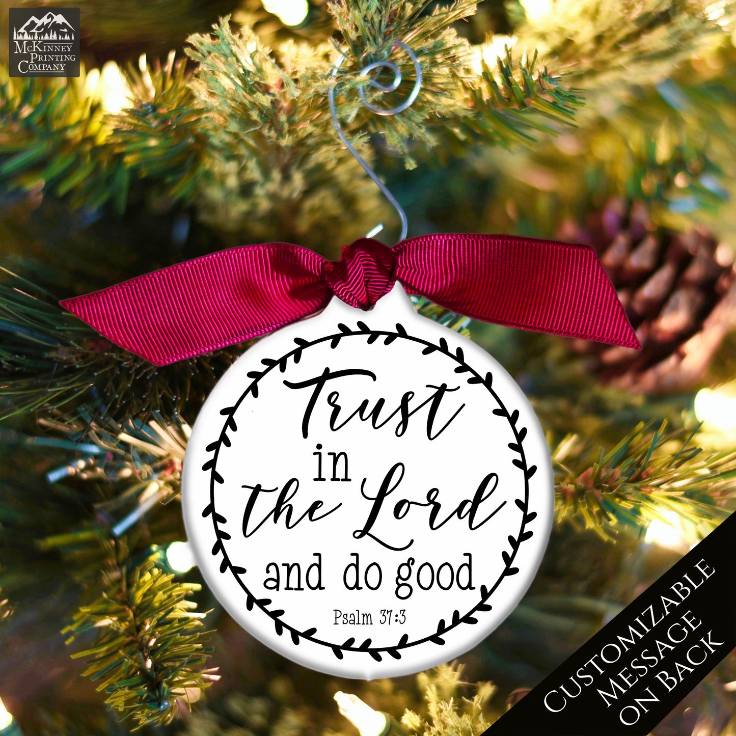 Trust in the Lord - Christmas Ornament, Psalm 37:3, Christian Gift