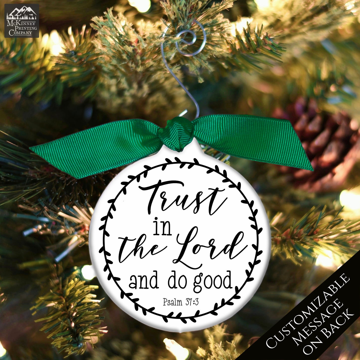 Trust in the Lord - Christmas Ornament, Psalm 37:3, Christian Gift