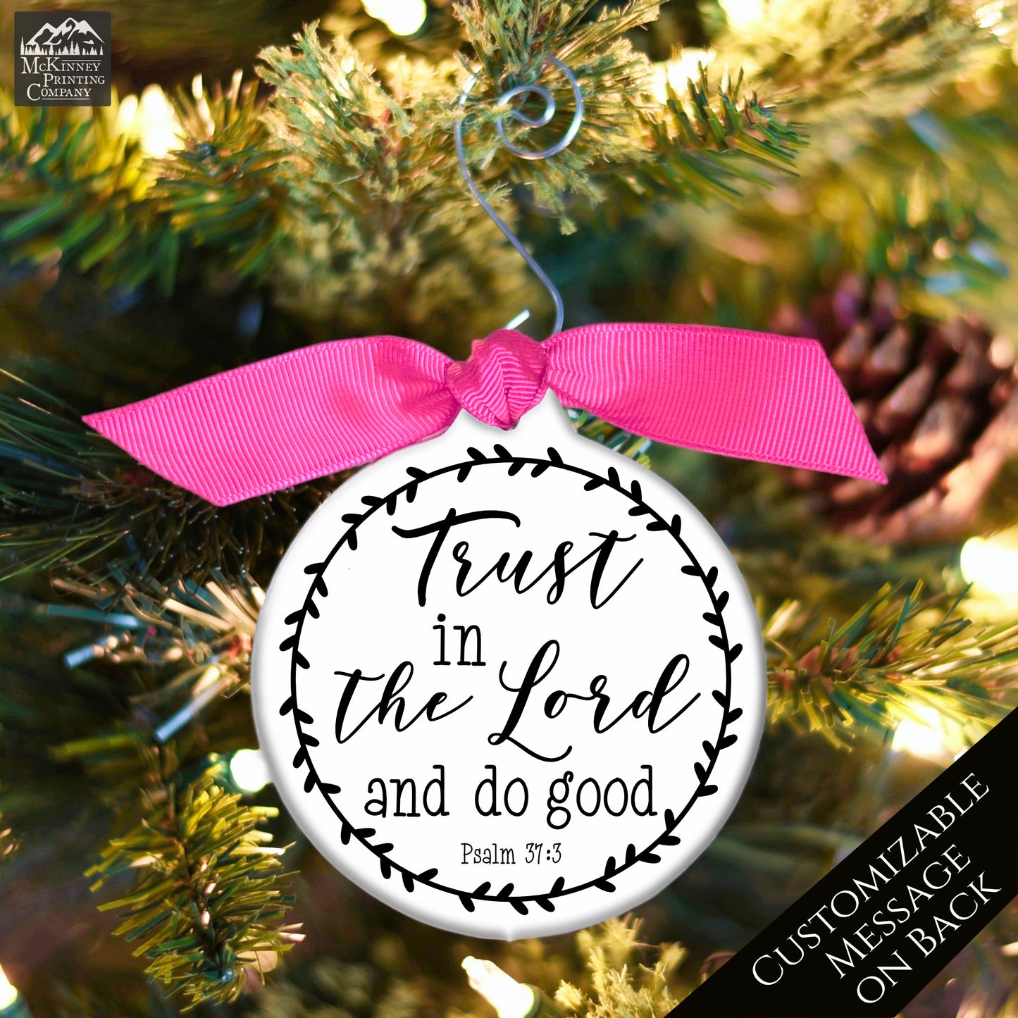Trust in the Lord - Christmas Ornament, Psalm 37:3, Christian Gift