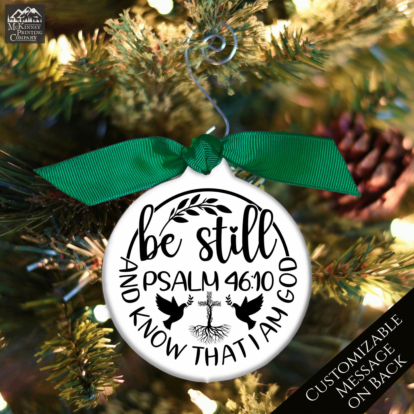 Be Still And Know That I Am God - Christian Christmas Ornament, Psalm 46:10, Gift, Tree Decor