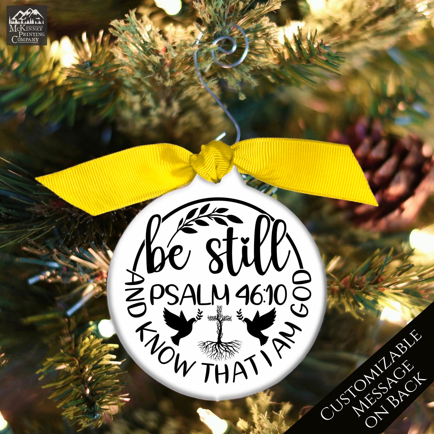 Be Still And Know That I Am God - Christian Christmas Ornament, Psalm 46:10, Gift, Tree Decor