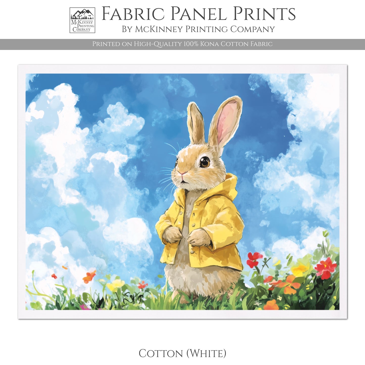 Peter Rabbit Fabric - Bunny, Beatrix Potter Fabric, Ghibli, Baby Fabric Panels, Nursery, Large Print Fabric, Block Print , Cotton, Quilting, Quilt