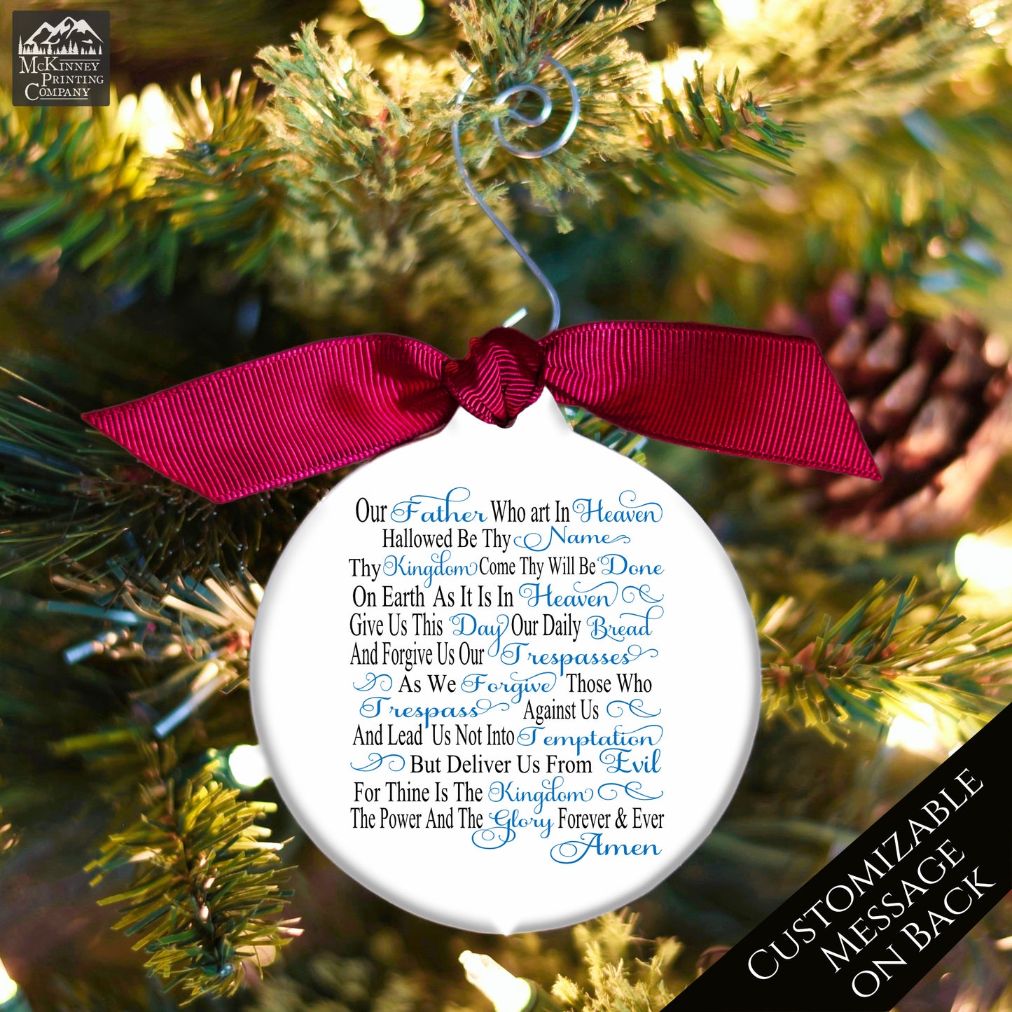 The Lord's Prayer - Christmas Ornament, Our Father, Scripture Gift