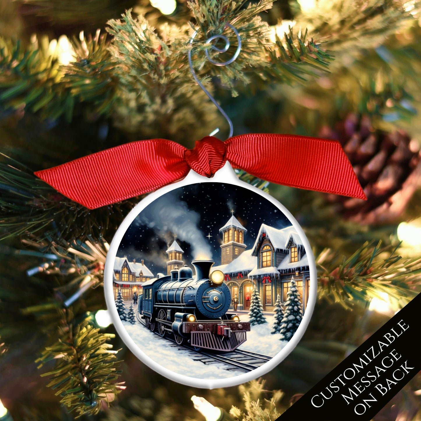Victorian Christmas Ornaments - Christmas Village, Train Station, Custom