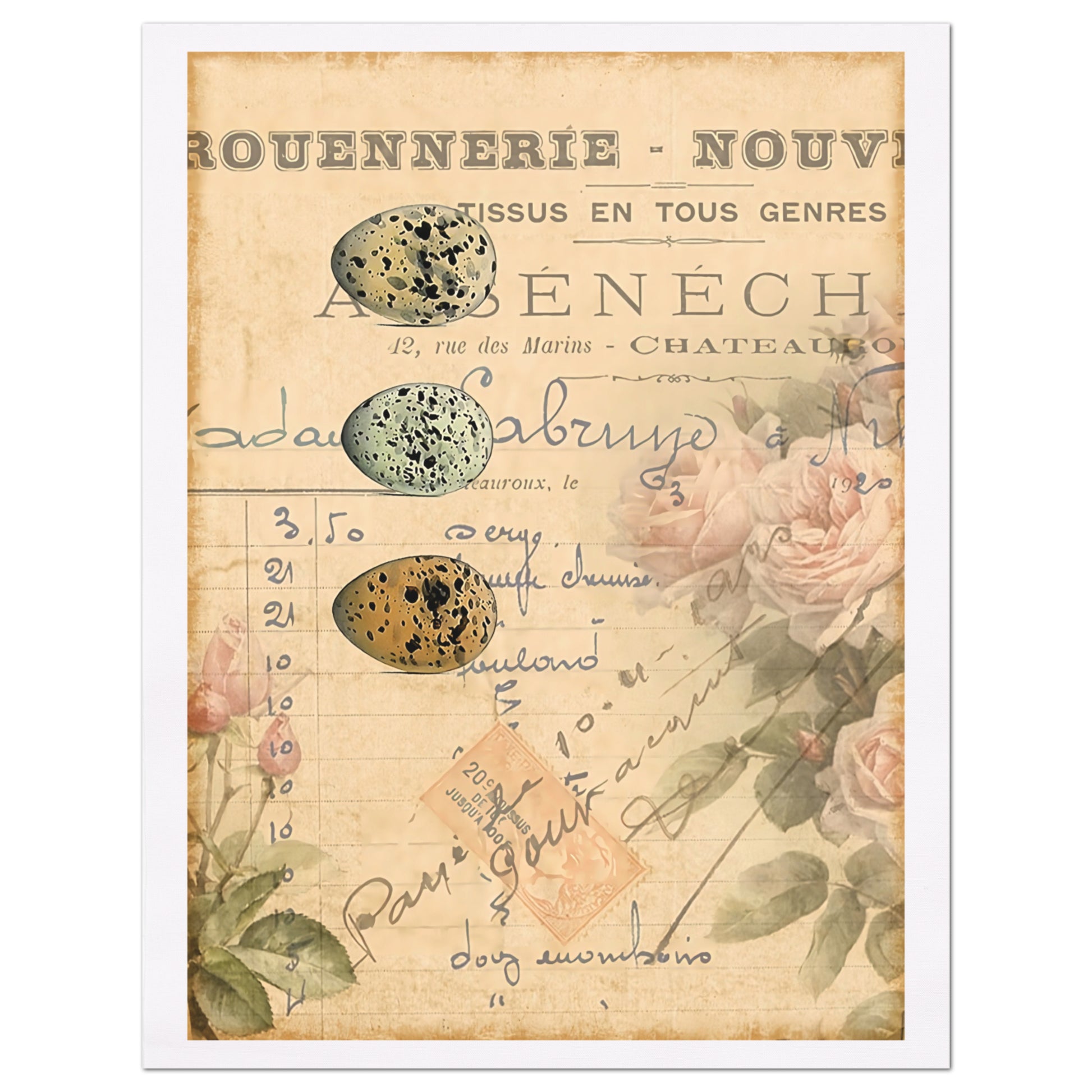 French Country Fabric - Shabby Chic Decor, Quilt Block