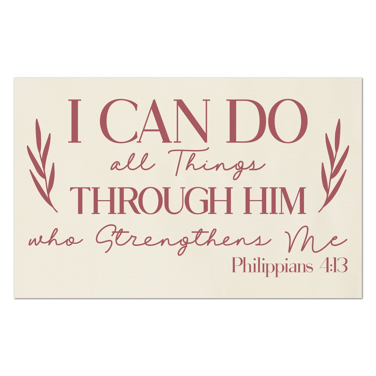 I can do all things through Him who strengthens me. Philippians 4 13 - Fabric Panel Print, Scripture Fabric, Religious Fabric, Quilt Block