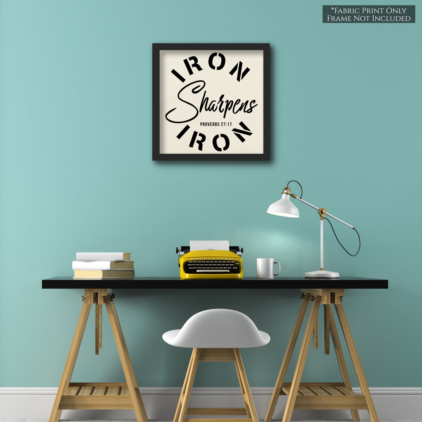 Iron Sharpens Iron - Proverbs 27:17 - Religious Fabric, Bible Verse Wall Art, Quilt Block - Wall Hanging