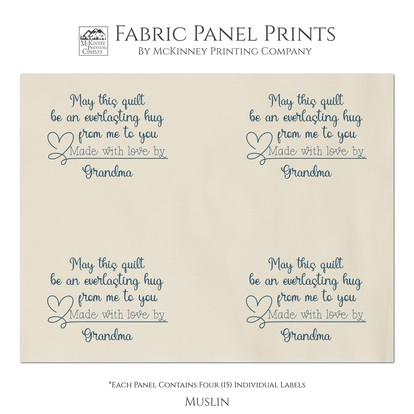 Quilt Labels, Personalized Quilt Labels, Muslin