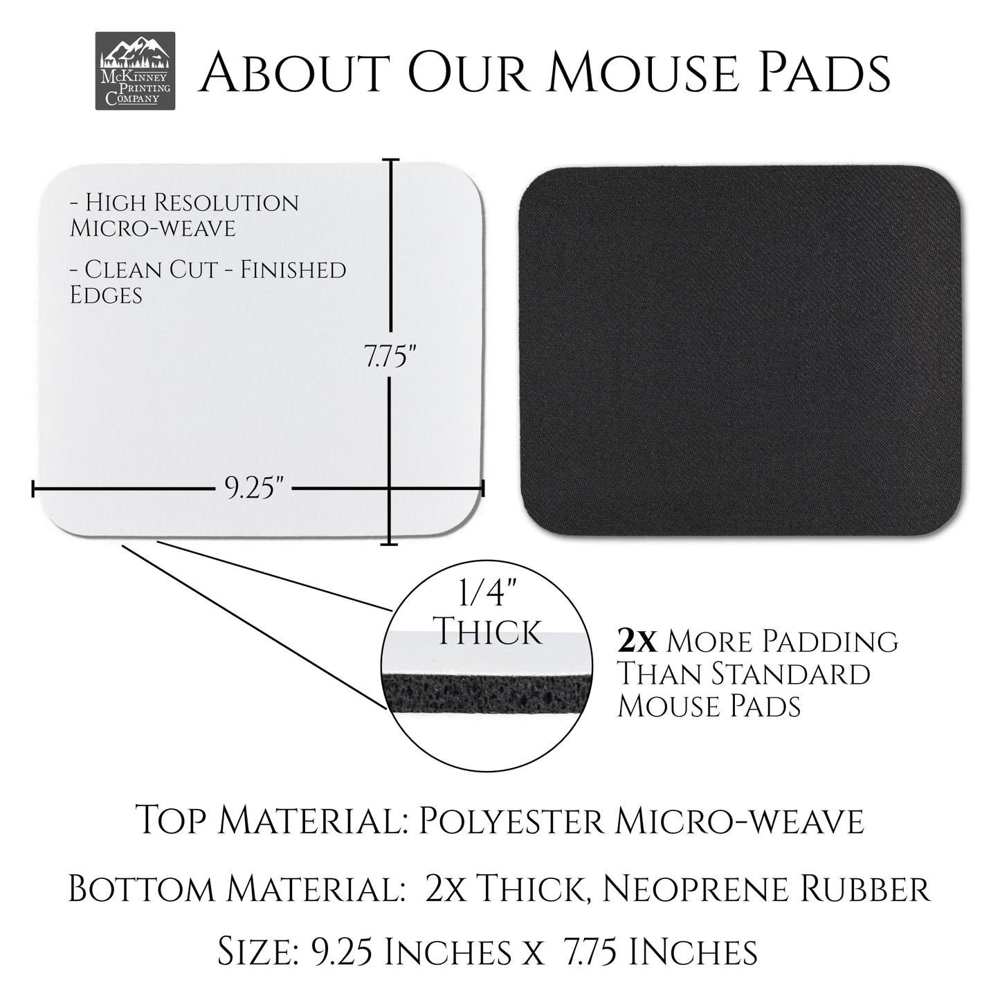 Custom Mouse Pad - Monogram, Personalized, Floral, Computer, Laptop Accessories