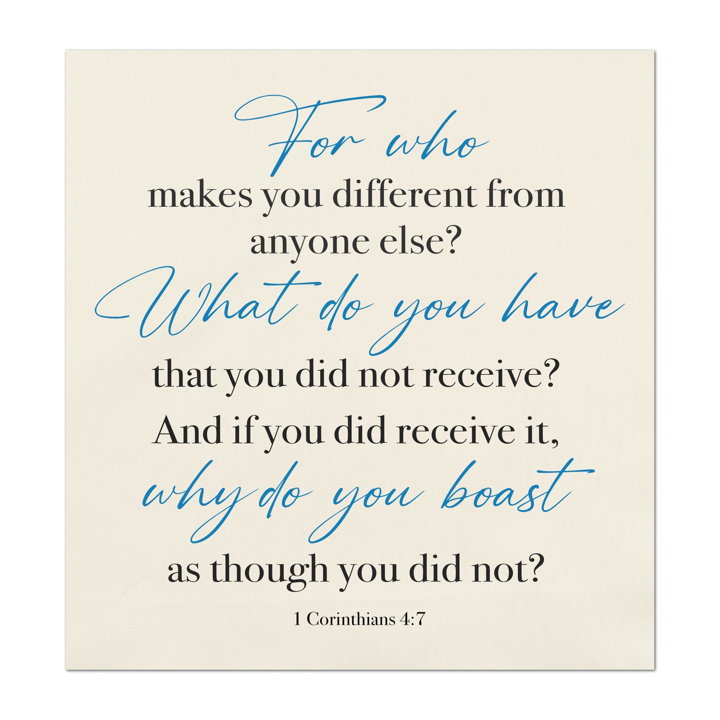 Corinthians, 4:7 - Scripture Fabric, Christian Bible Verse, Quilt Block, Canvas, Fabric Panel, Wall Art