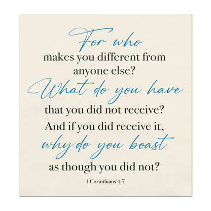 Corinthians, 4:7 - Scripture Fabric, Christian Bible Verse, Quilt Block, Canvas, Fabric Panel, Wall Art