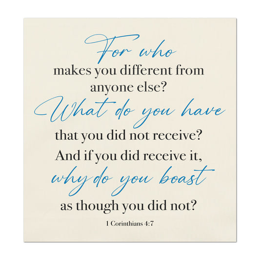 Corinthians, 4:7 - Scripture Fabric, Christian Bible Verse, Quilt Block, Canvas, Fabric Panel, Wall Art