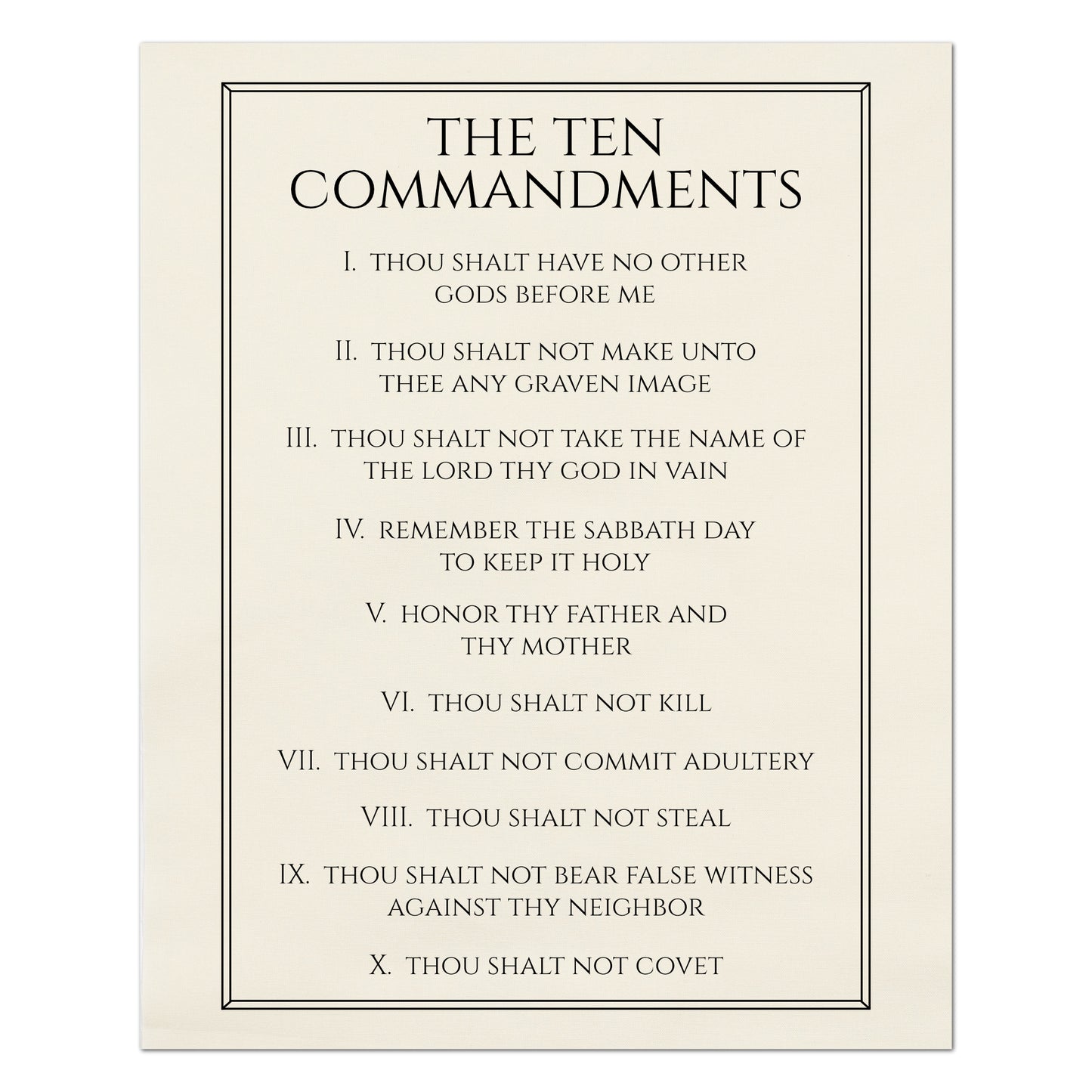 10 Commandments - Christian Fabric, Religious, Exodus 20, Bible Verse, Wall Art, Quilting, Quilt, Cotton, Canvas
