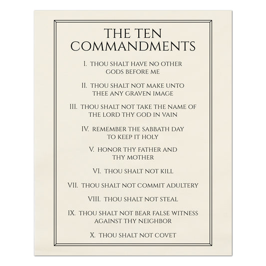 10 Commandments - Christian Fabric, Religious, Exodus 20, Bible Verse, Wall Art, Quilting, Quilt, Cotton, Canvas