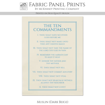10 Commandments - Christian Fabric, Religious, Exodus 20, Bible Verse, Wall Art, Quilting, Quilt, Cotton, Canvas
