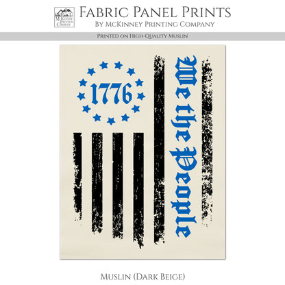 Patriotic Fabric - We The People, 1776 Flag, Veteran, Military, Merica, Block Print Fabric, Quilts of Valor, Quilting, USA, America