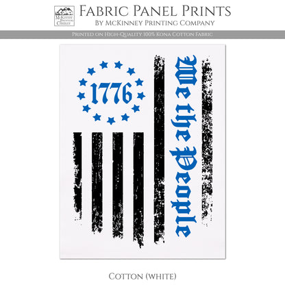 Patriotic Fabric - We The People, 1776 Flag, Veteran, Military, Merica, Block Print Fabric, Quilts of Valor, Quilting, USA, America