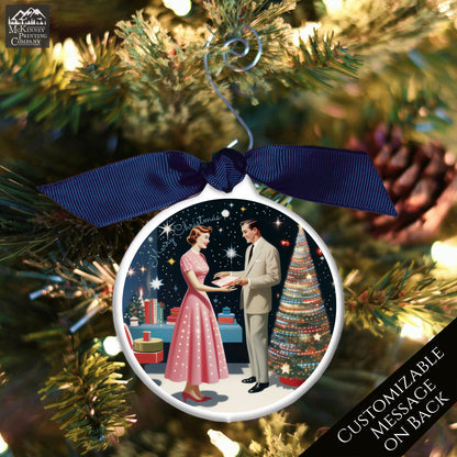 Mid Century Christmas Ornaments - Engagement, Retro, 1950s, Vintage