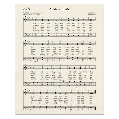 Abide With Me - Christian Fabric, Religious, Hymn Wall Art, Vintage Sheet Music, Quilting, Quilt, Cotton, Sewing, Cotton
