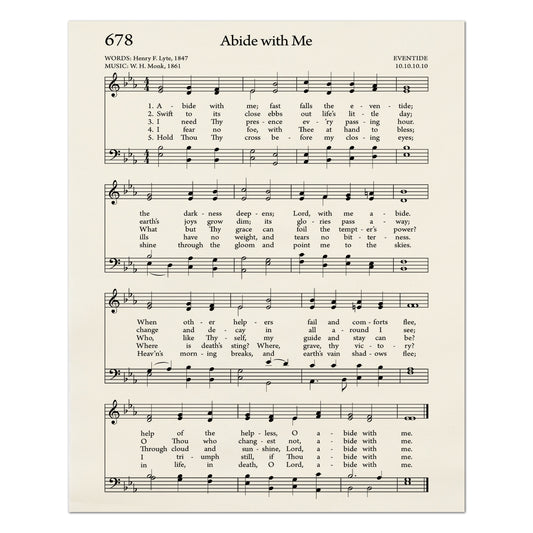 Abide With Me - Christian Fabric, Religious, Hymn Wall Art, Vintage Sheet Music, Quilting, Quilt, Cotton, Sewing, Cotton