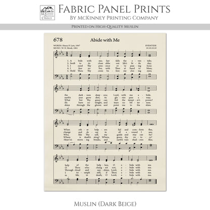 Abide With Me - Christian Fabric, Religious, Hymn Wall Art, Vintage Sheet Music, Quilting, Quilt, Cotton, Sewing, Cotton