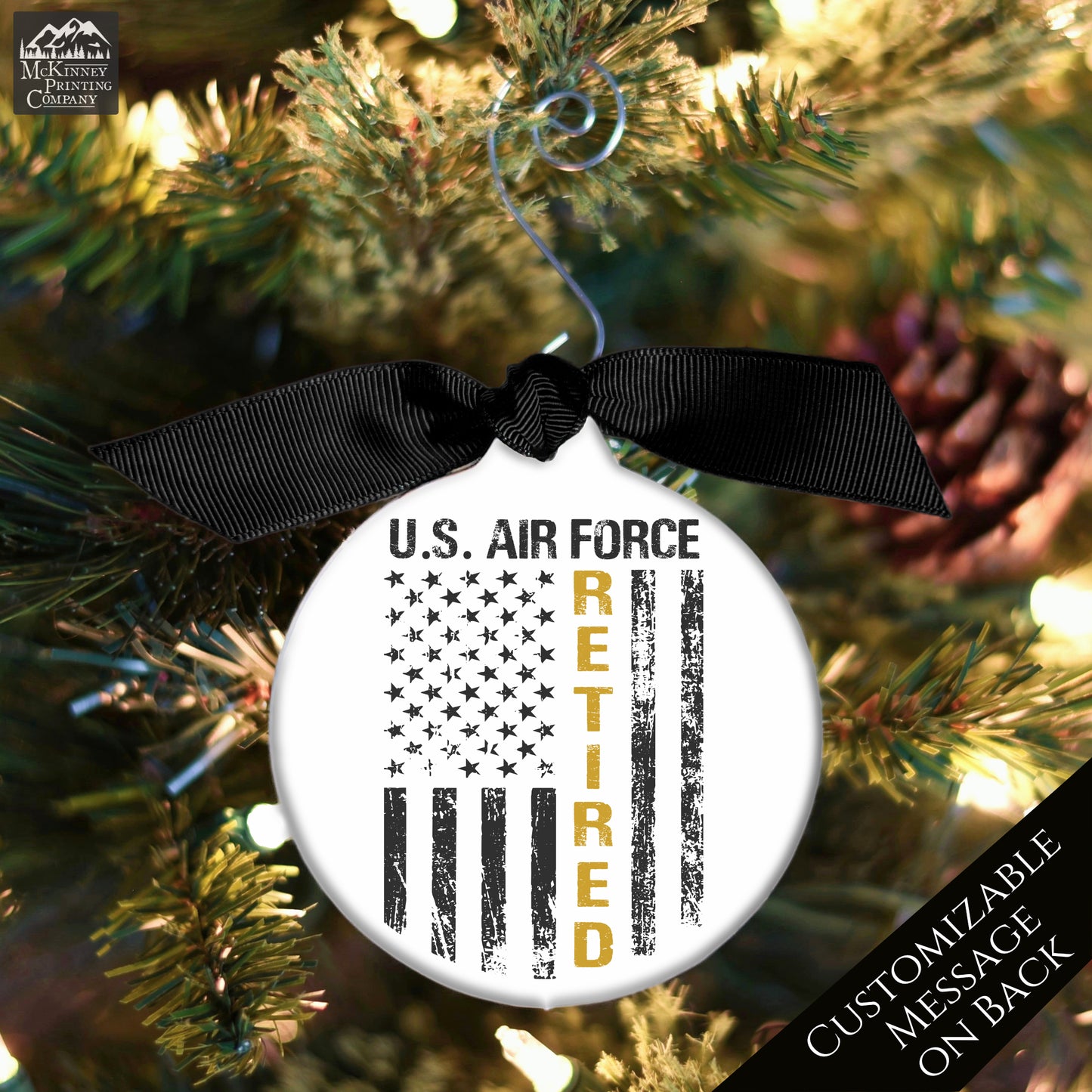 Air Force Ornament - Military, Christmas, Veteran, USAF, Retired, Gift