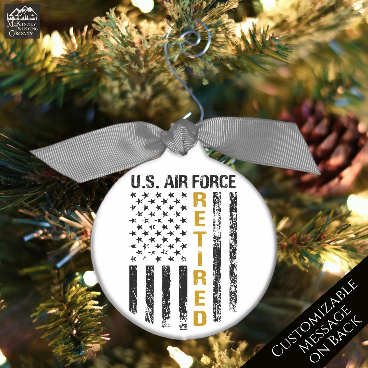 Air Force Ornament - Military, Christmas, Veteran, USAF, Retired, Gift