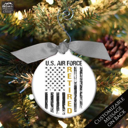 Air Force Ornament - Military, Christmas, Veteran, USAF, Retired, Gift