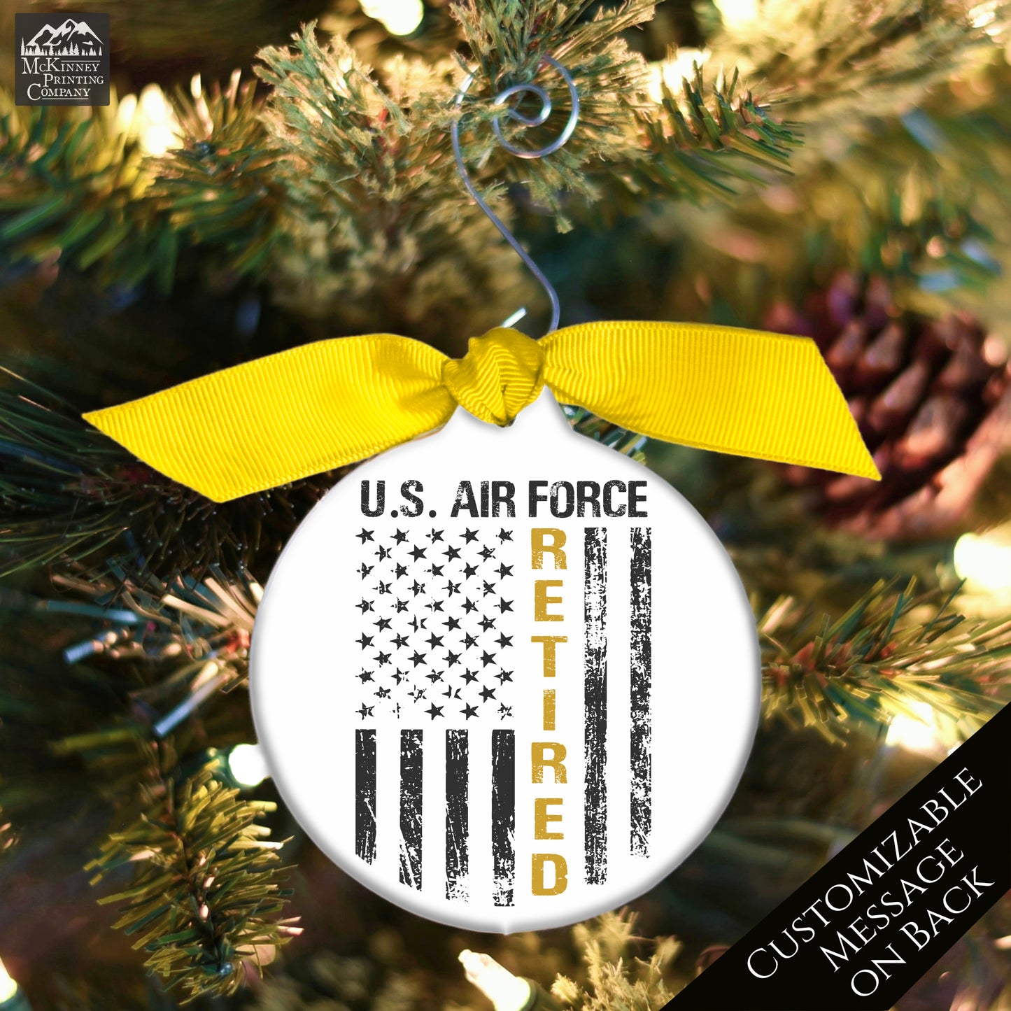 Air Force Ornament - Military, Christmas, Veteran, USAF, Retired, Gift