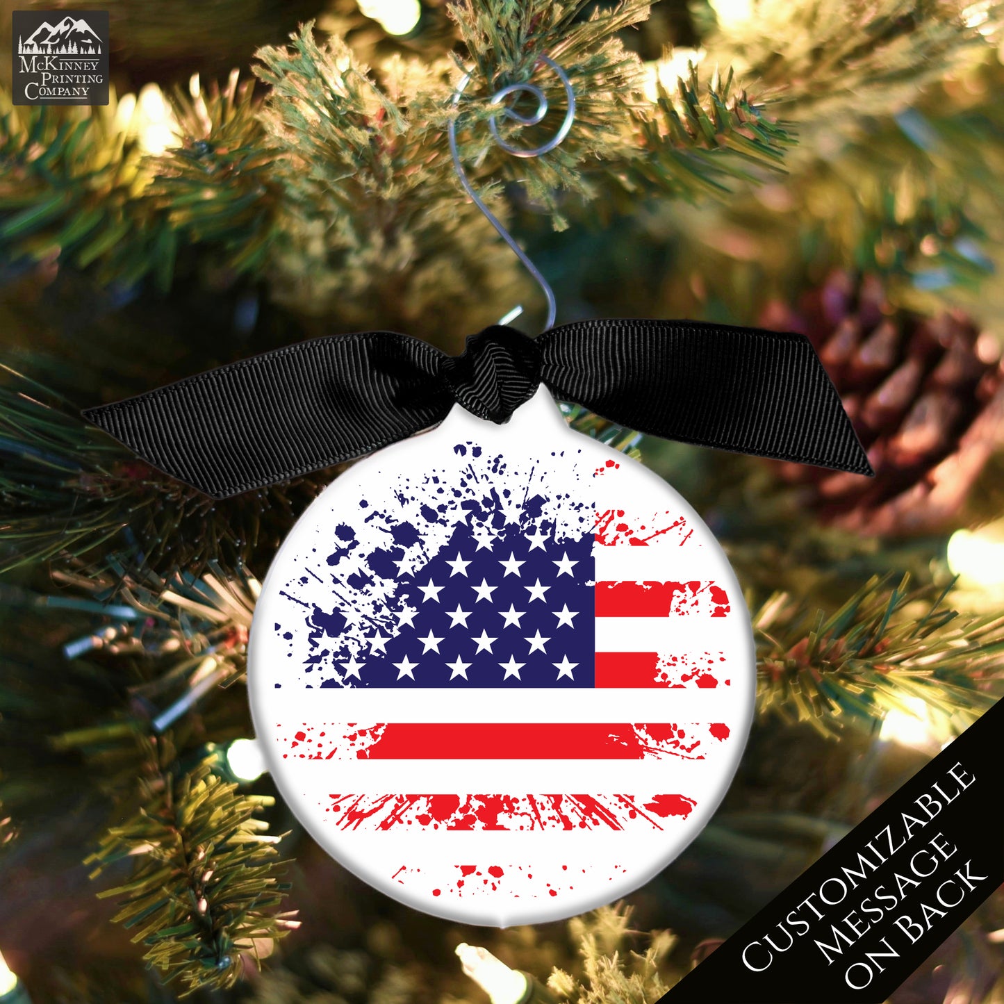 American Flag - Christmas Ornament, Veteran, Military, Patriotic Décor