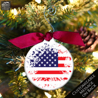 American Flag - Christmas Ornament, Veteran, Military, Patriotic Décor